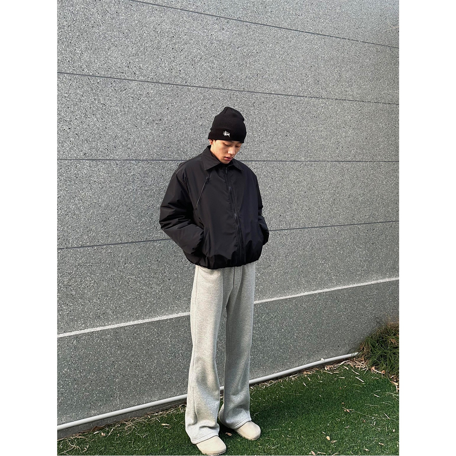 boy Spring Autumn Flared Casual Pants For Men And Women, Trendy Brand, Versatile, Slimming, Commuting, Slim Fit, Black_voghion.com