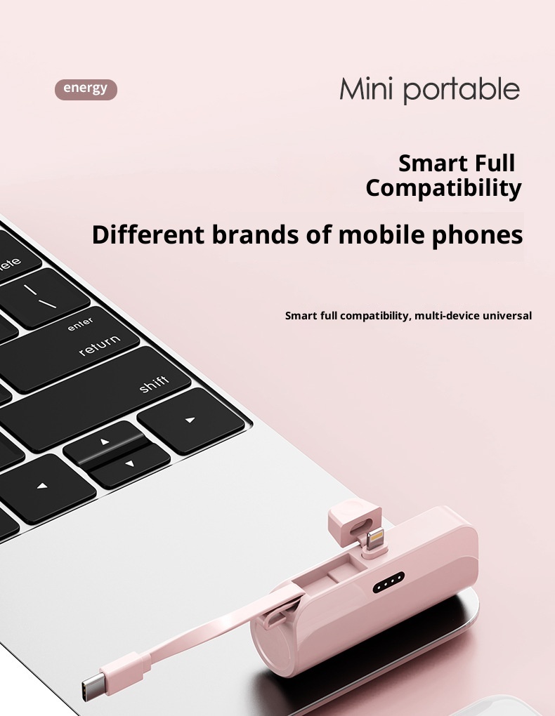 techglobe KC Mini-Notfall-Powerbank 5000mAh, tragbar, für den mobilen Einsatz, ideal als Geschenk für den grenzüberschreitenden Handel, Großhandel_voghion.com