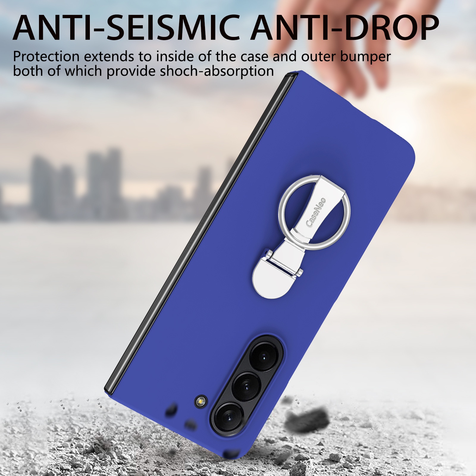 TechGlobe Compatible With Samsung ZFold7 And Screen Protector Integrated Phone Case Exquisite Boxed 360 Multi-Angle Rotating Stand_voghion.com