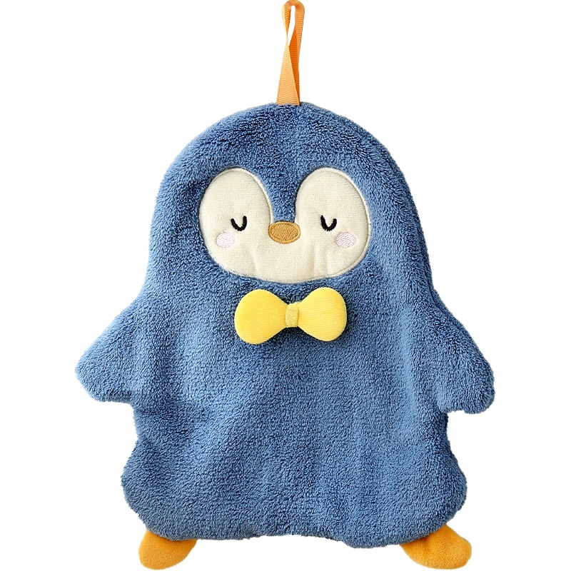 Lillian Cute Penguin Absorbent Children's Household Kitchen Wipe Duck Hanging Cartoon Hand Towel_voghion.com