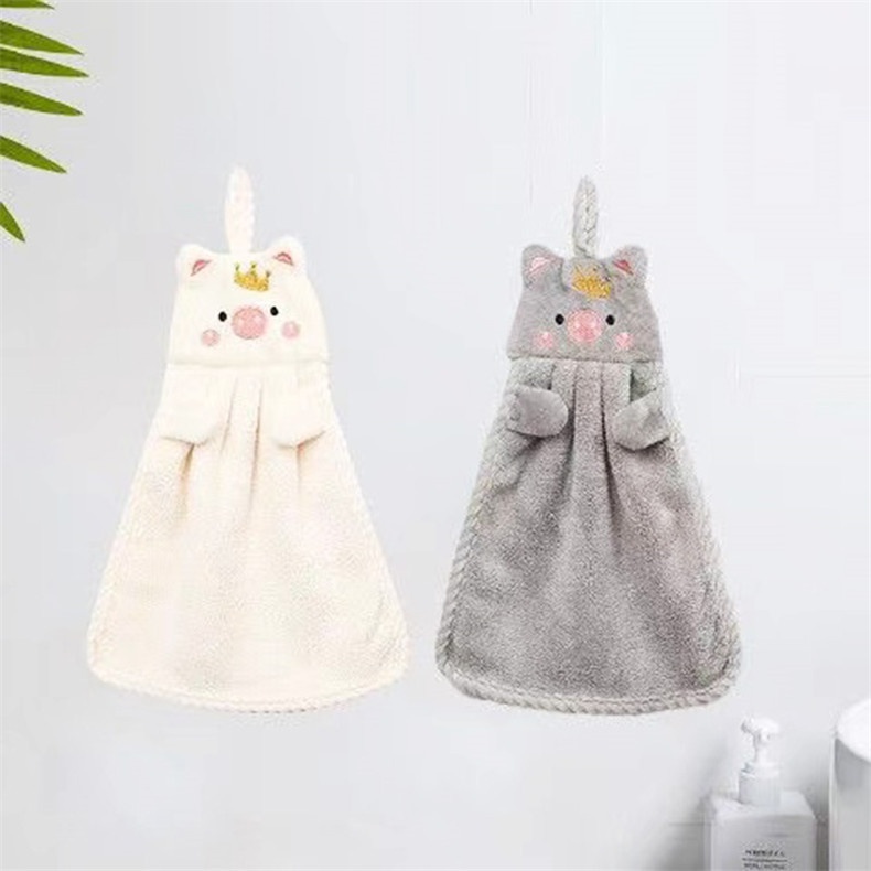 Paño de baño colgante Lillian Home, bonito, con diseño de dibujos animados, toalla para secarse las manos, absorbente y de secado rápido._voghion.com