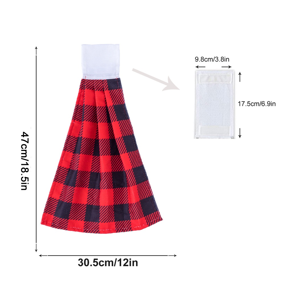 Lillian Christmas Plaid Hanging Absorbent Farmhouse Kitchen Bathroom Hand Towel Home_voghion.com