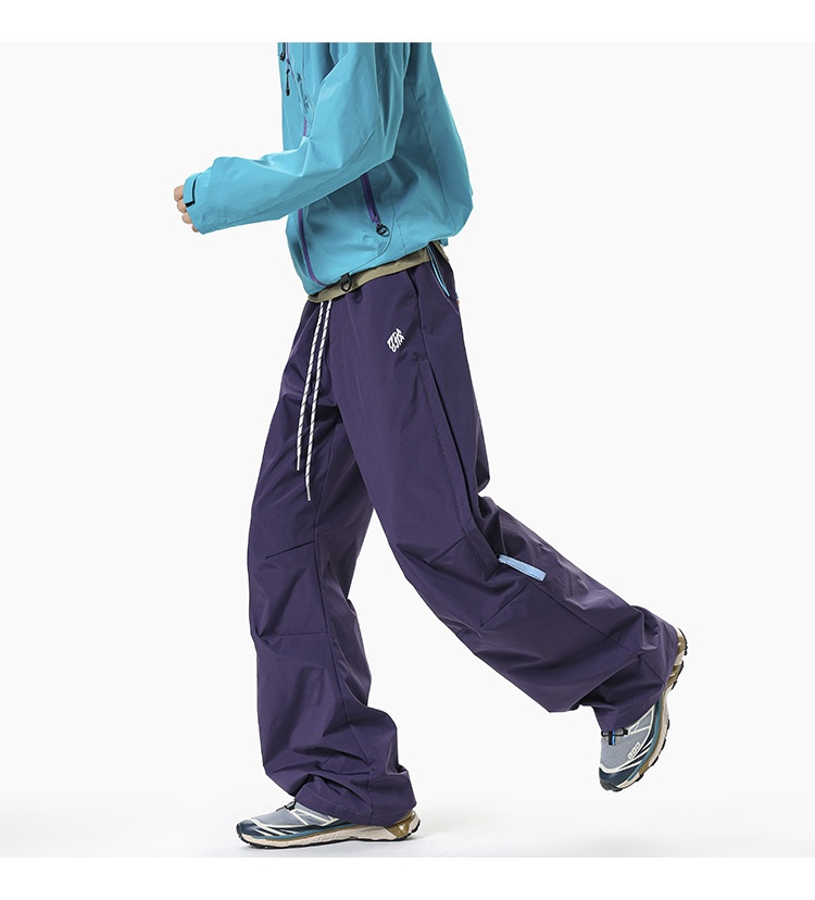 Pantaloni cargo da uomo larghi e dritti, stile giapponese, da escursionismo, antivento, per paracadutisti, pantaloni lunghi a gamba larga_voghion.com