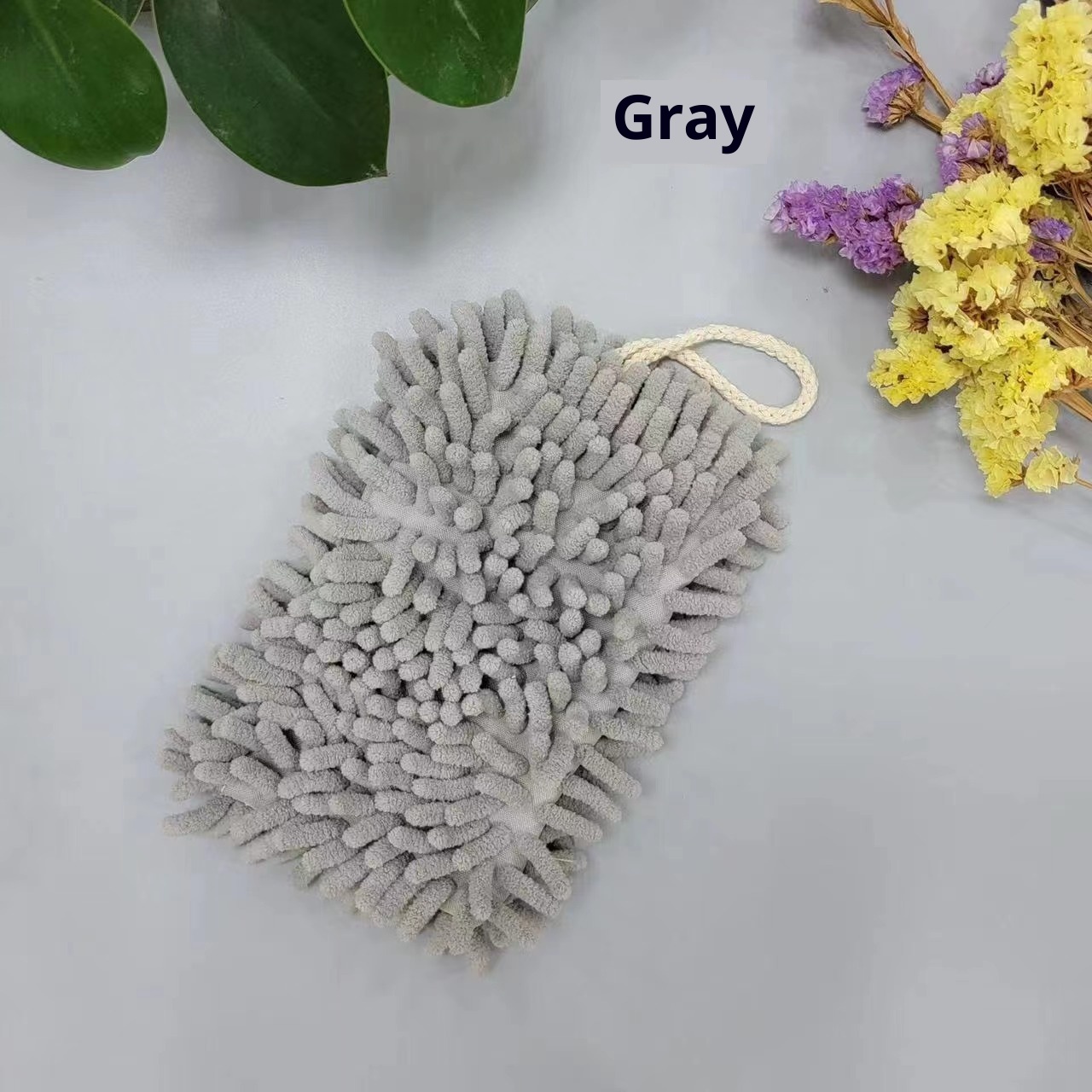 Serviette carrée multifonctionnelle Lillian Chenille à suspendre pour la salle de bain et la cuisine, séchage rapide, épaisse et mignonne, absorbante et idéale pour les enfants_voghion.com