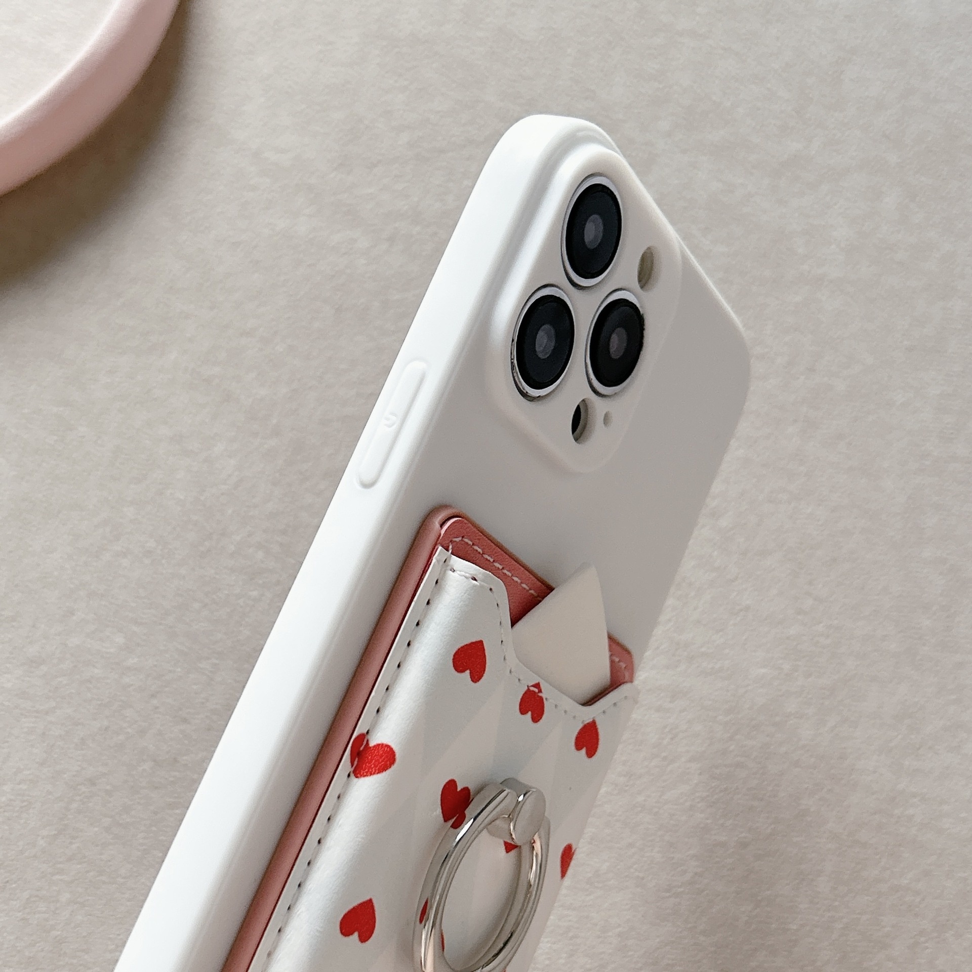 TechGlobe Heart-shaped Phone Back Multi-functional Slot Stand Ring Holder Wallet Coin Clip Bank Card Sticker_voghion.com