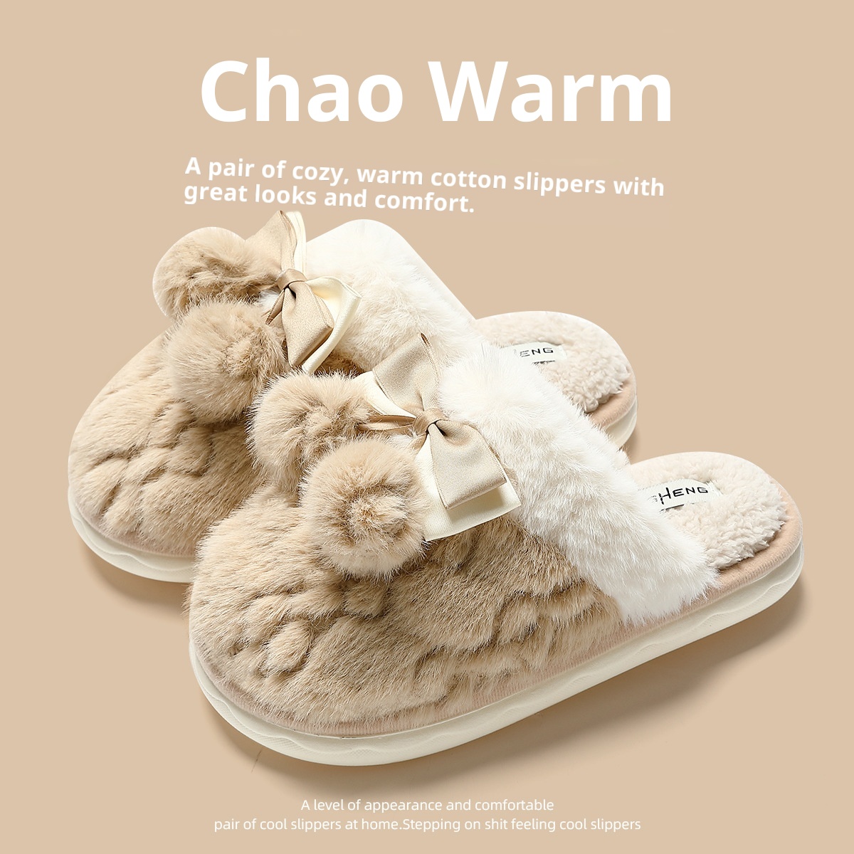 Zees Cute Women, Autumn And Winter 2024 New Indoor Warm Non-Slip Bedroom Home Cotton Slippers For Men_voghion.com