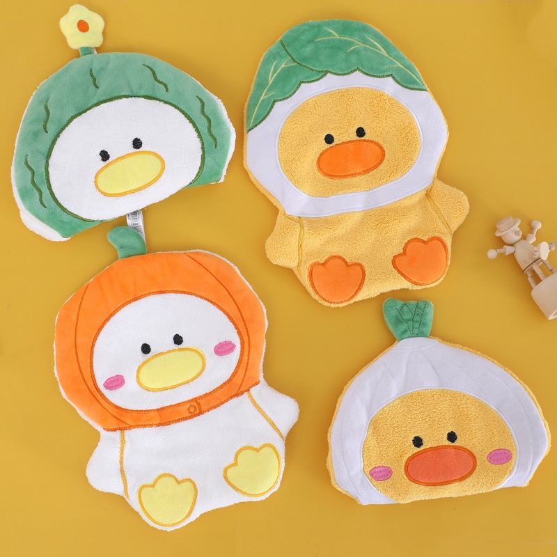Lillian Coral Fleece Cartoon Cute Hanging Absorbent Quick-Dry Bathroom Kitchen Cloth Children's Hand Towel Wholesale_voghion.com