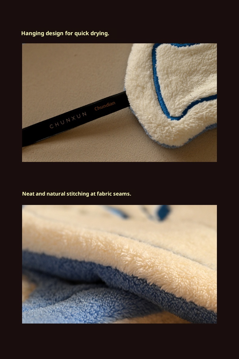 Lillian New Chinese Style Bathroom Towel Hanging Kitchen Absorbent Thickened Quick-Dry Odorless Hand Cloth Coral Fleece_voghion.com