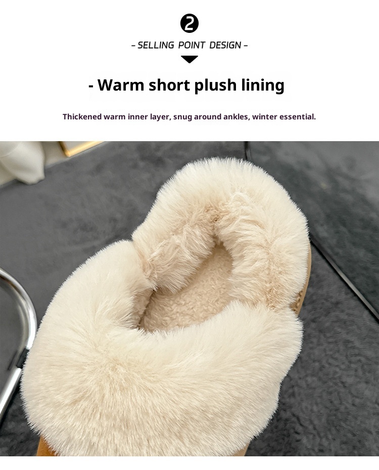 Zees Women's Cotton Autumn 2025 New Simple Fashion Indoor Home Non-Slip Furry Slippers Men Winter_voghion.com