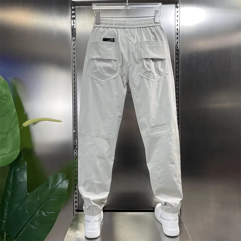 boy Spring And Autumn New Letter Embroidered Cargo Men's Casual Fashion Long Pants Versatile Comfortable Jogger Sweatpants_voghion.com