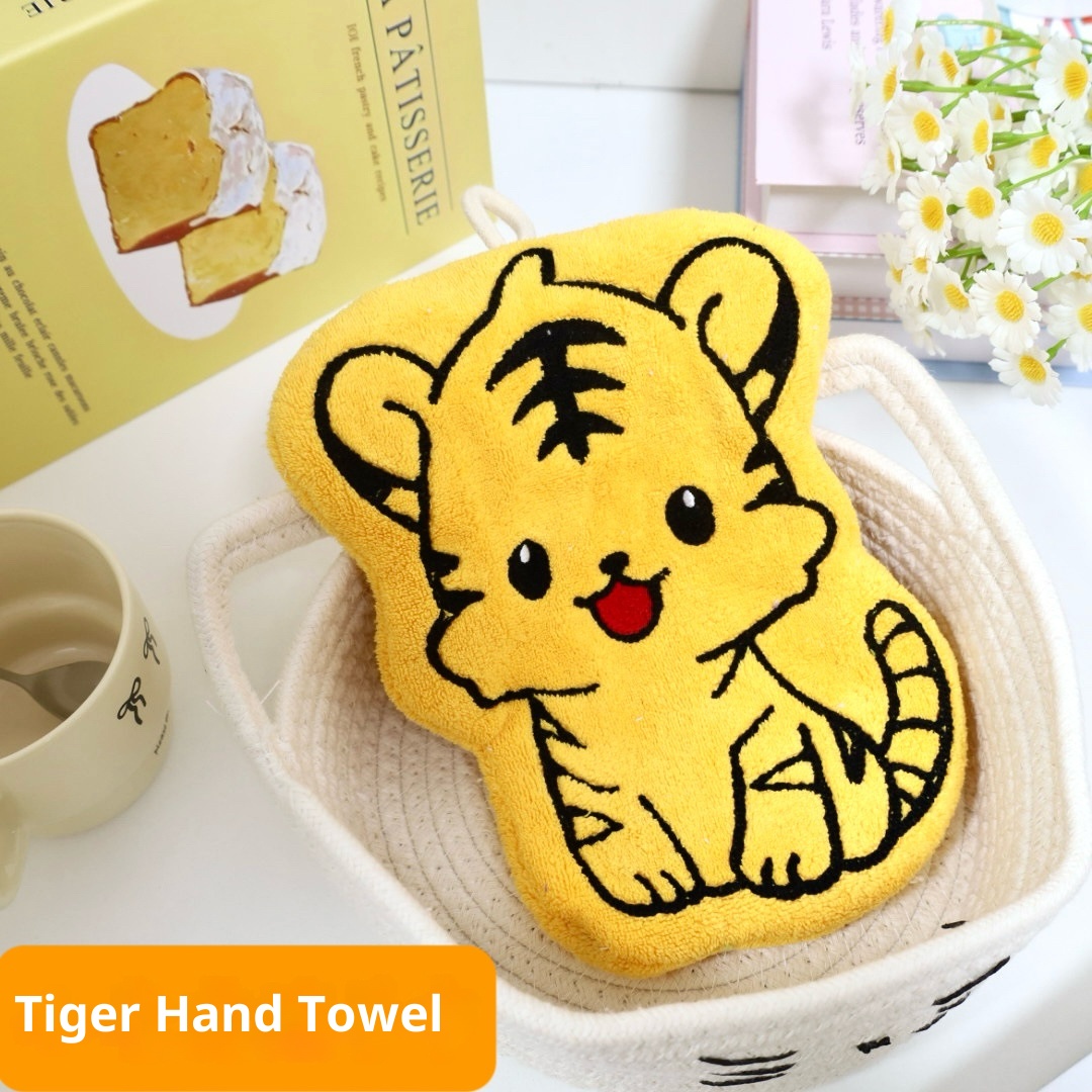 Lillian Puppy Little Tiger Hanging Bathroom Face Wash Small Kitchen Hand Towel Absorbent Quick Dry_voghion.com