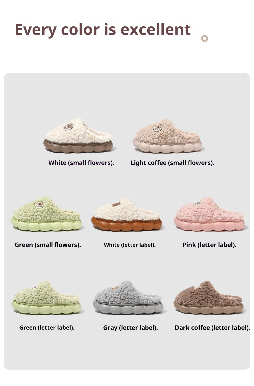Zees Plush Warm Cotton For Women Indoor Home Bedroom Non-Slip Men's Furry Slippers Men Winter_voghion.com