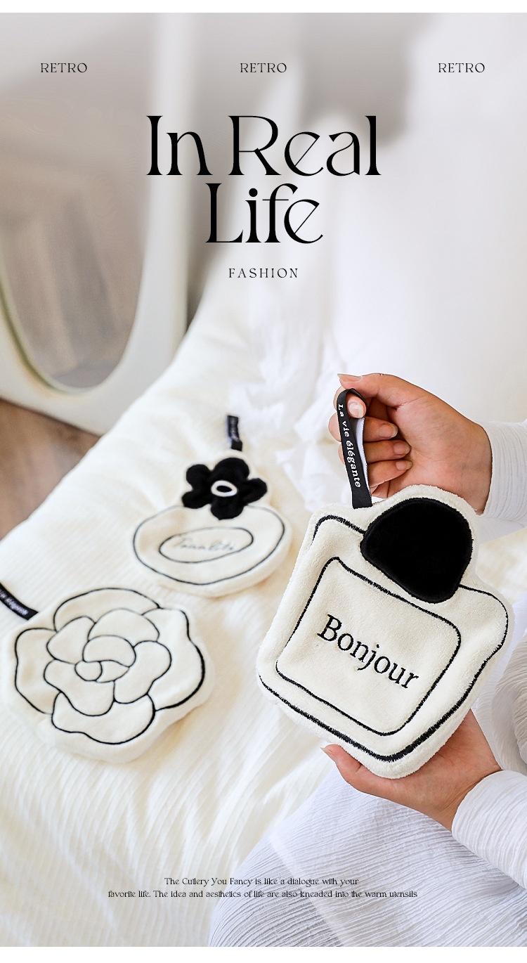 Lillian Original New Modern Simple Kitchen Bathroom White Absorbent Easy-to-Clean Soft Hangable Household Hand Towel_voghion.com