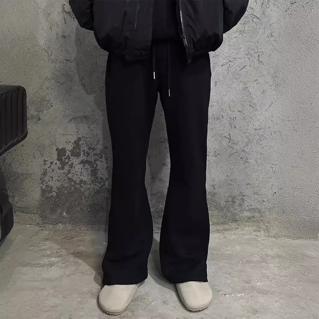 boy Spring Autumn Flared Casual Pants For Men And Women, Trendy Brand, Versatile, Slimming, Commuting, Slim Fit, Black_voghion.com