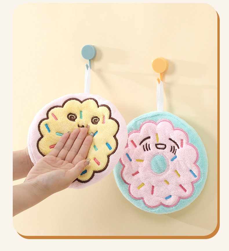 Lillian Hanging Hand Cartoon Baking Kitchen Absorbent Quick-Dry Thickened Children's Coral Fleece Soft Towel For Face_voghion.com