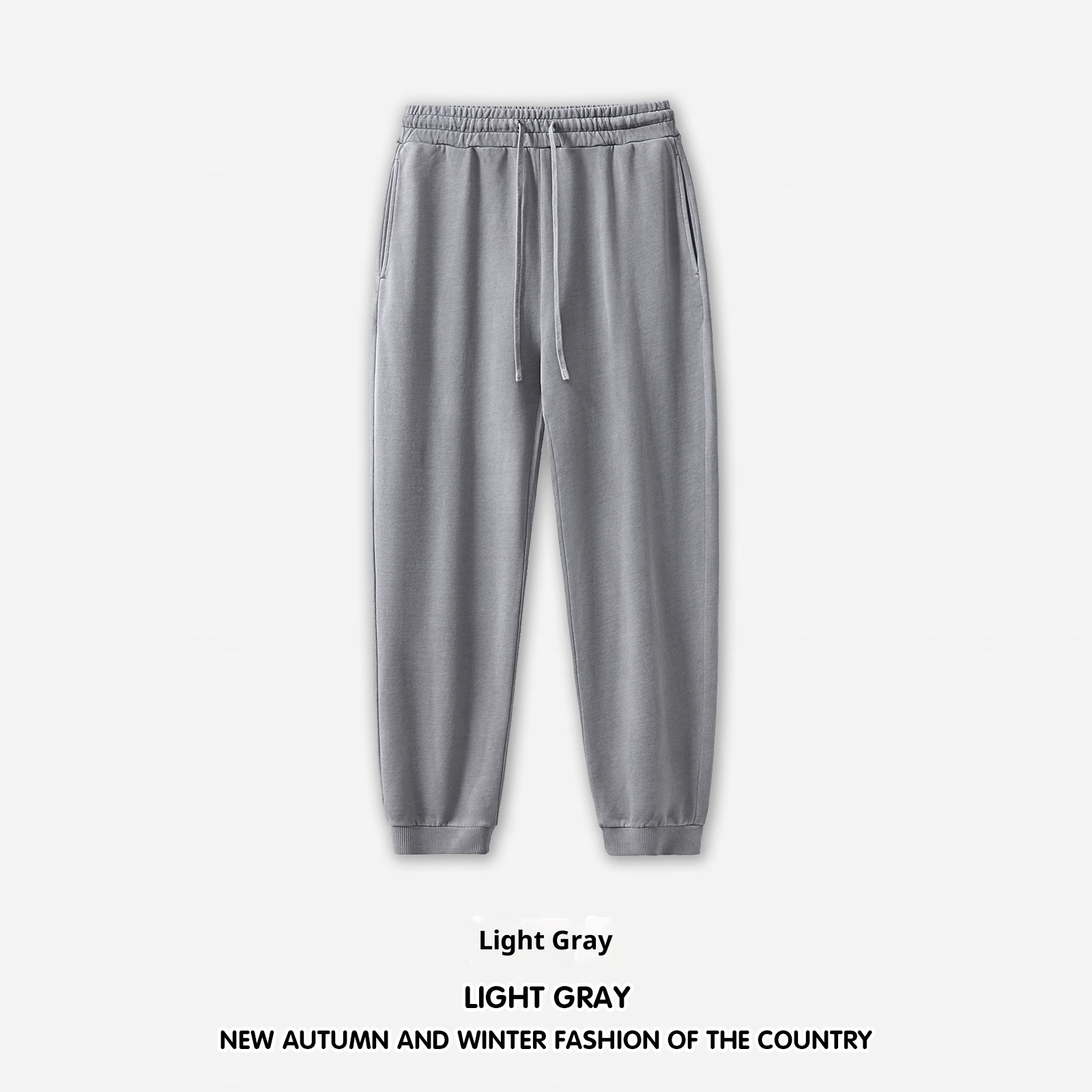 Saldi di liquidazione per ragazzi: pantaloni della tuta da uomo in tinta unita, tessuto pesante 420G, jogger in spugna di cotone lavato, spendi 500 e ricevi uno sconto del 100_voghion.com