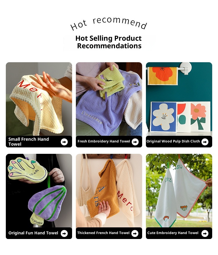 Lillian Original New Modern Simple Kitchen Bathroom White Absorbent Easy-to-Clean Soft Hangable Household Hand Towel_voghion.com