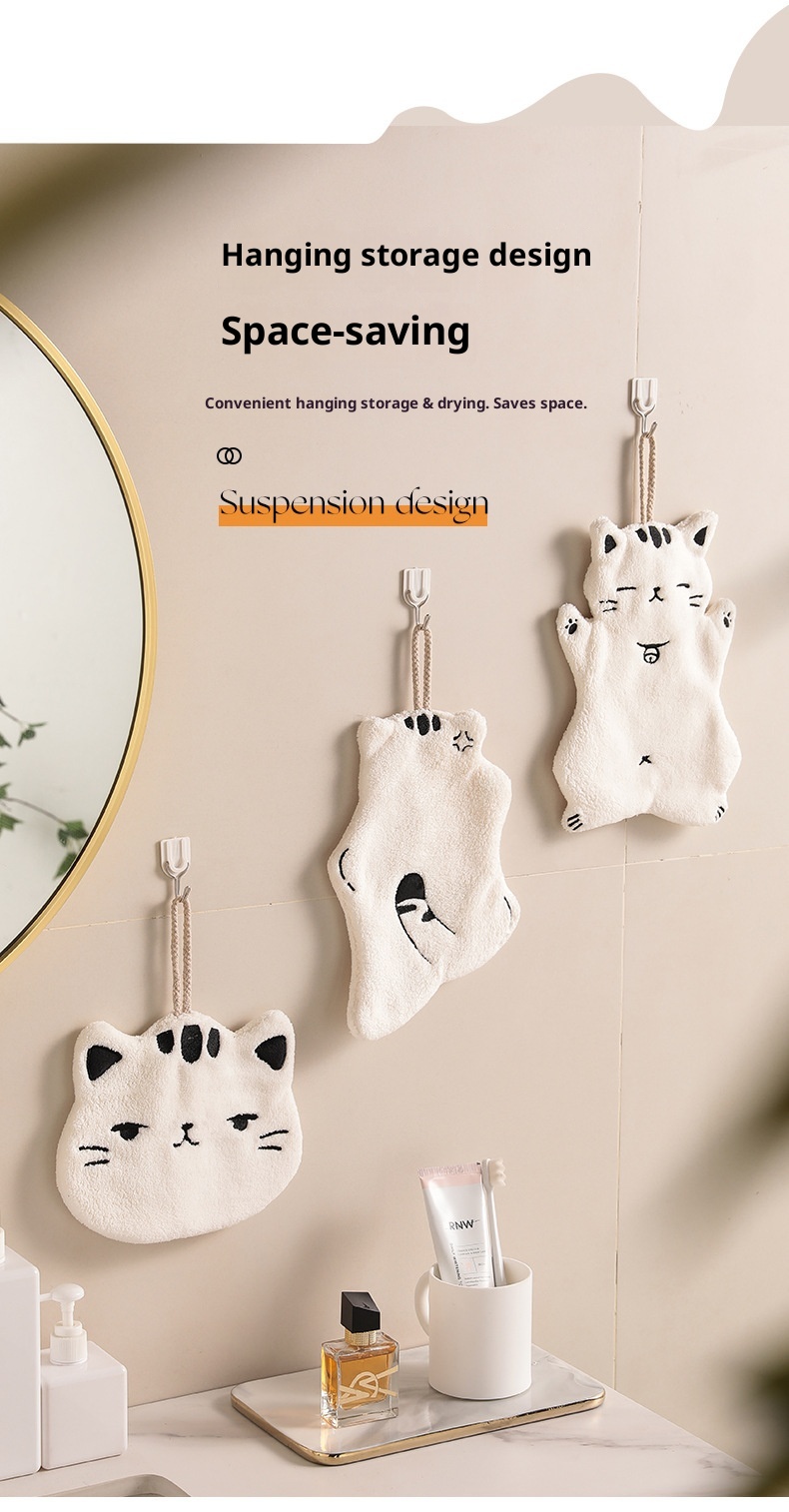 Asciugamano assorbente anti-pelucchi Lillian Cartoon, creativo, da cucina, da bagno, in pile di corallo_voghion.com