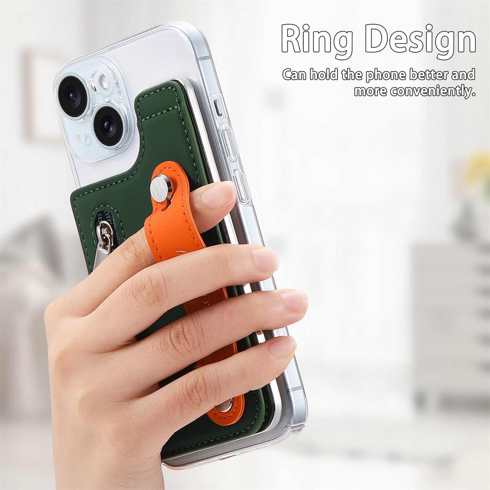 TechGlobe Macaron Color New Phone Flip Wrist Strap Storage Gift Case Back Adhesive Card Holder_voghion.com