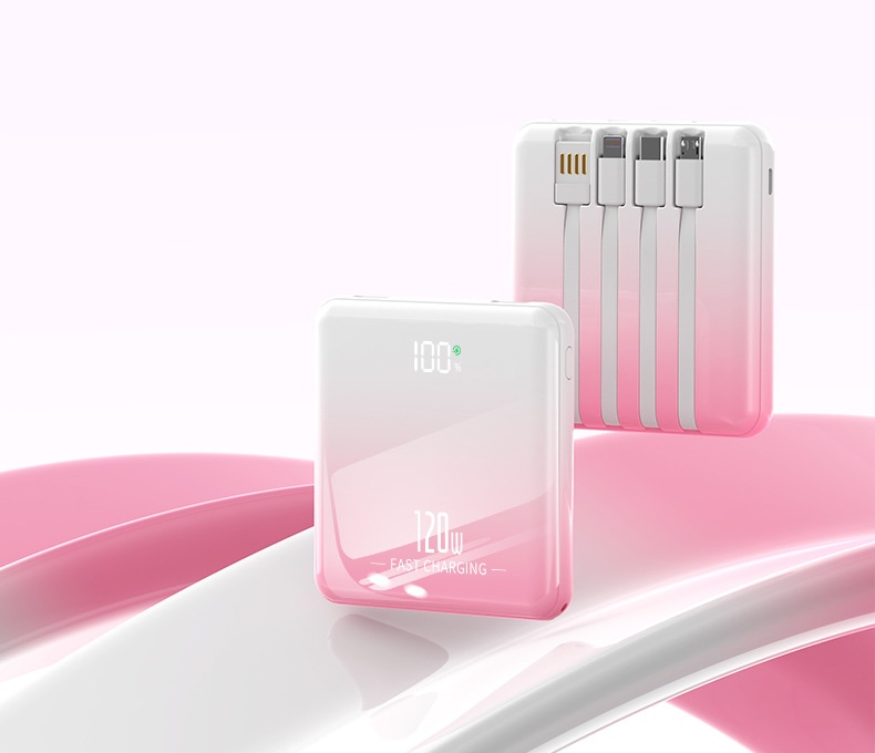 techglobe Cross-border Portable Compact Ultrathin Mini Fast Charging With Integrated Cable 20000mAh Large Capacity Mobile_voghion.com