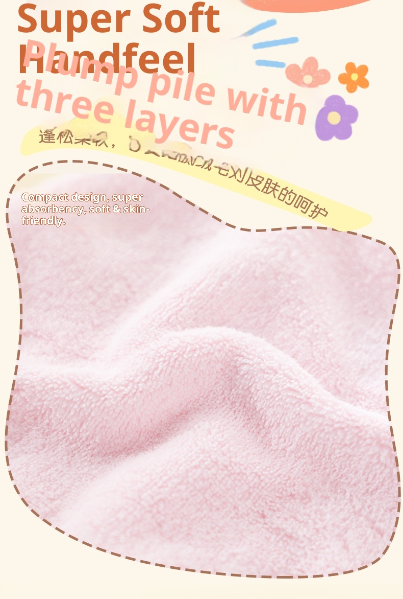 Lillian Hanging Hand Cartoon Baking Kitchen Absorbent Quick-Dry Thickened Children's Coral Fleece Soft Towel For Face_voghion.com