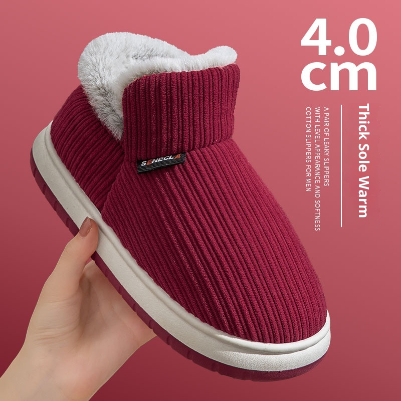 Zees Middle-aged And Women's Non-slip Soft Sole Winter Elderly Shoes With Fleece Lining, Thickened Warm Wrapped Heel,_voghion.com