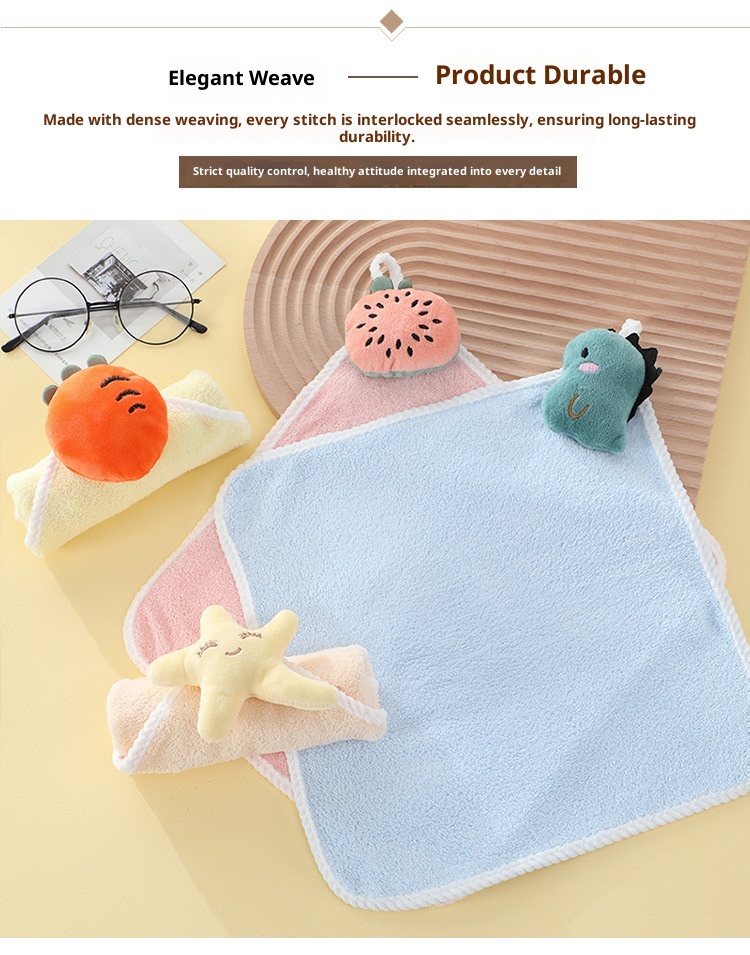 Lillian Kore Versiyonu Karikatür Yeni Mutfak Askılı El Havlusu Hızlı Kuruyan Bez Çocuklar Kalınlaştırılmış Mercan Polar Emici_voghion.com