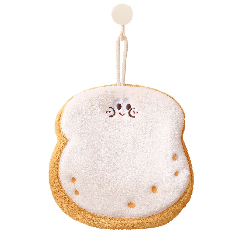 Lillian Nieuwe schattige cartoon hangende keukenhanddoek, snel drogend, drielaags verdikte koraalfleece handdoek_voghion.com