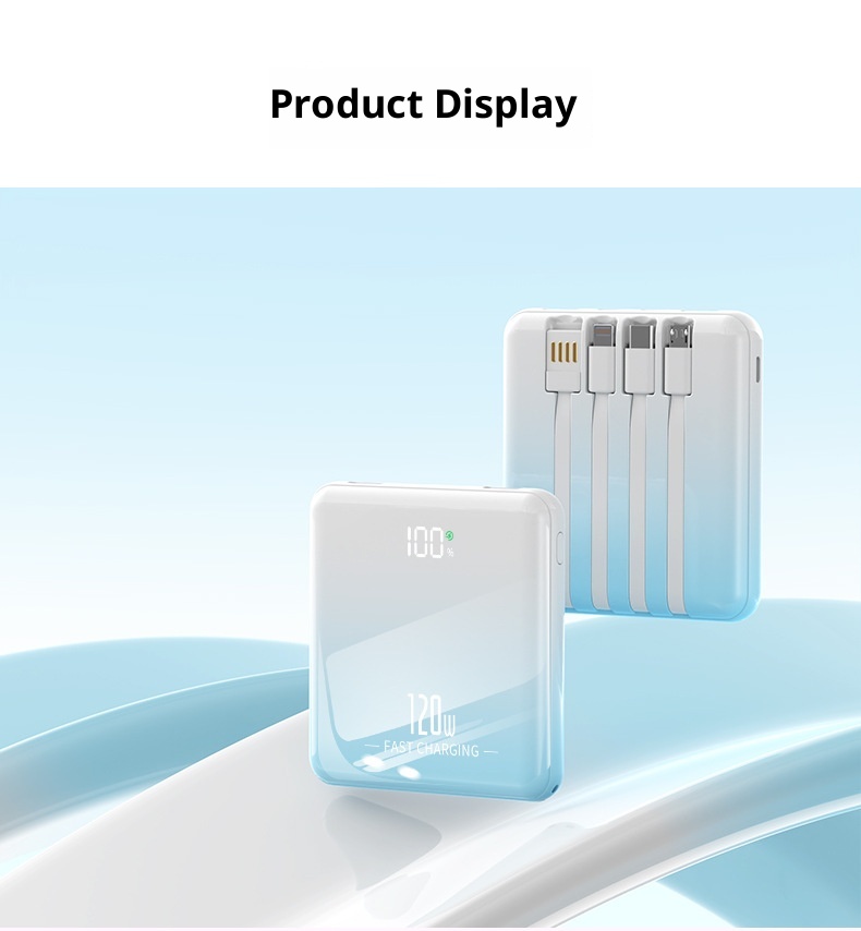 techglobe Cross-border Portable Compact Ultrathin Mini Fast Charging With Integrated Cable 20000mAh Large Capacity Mobile_voghion.com