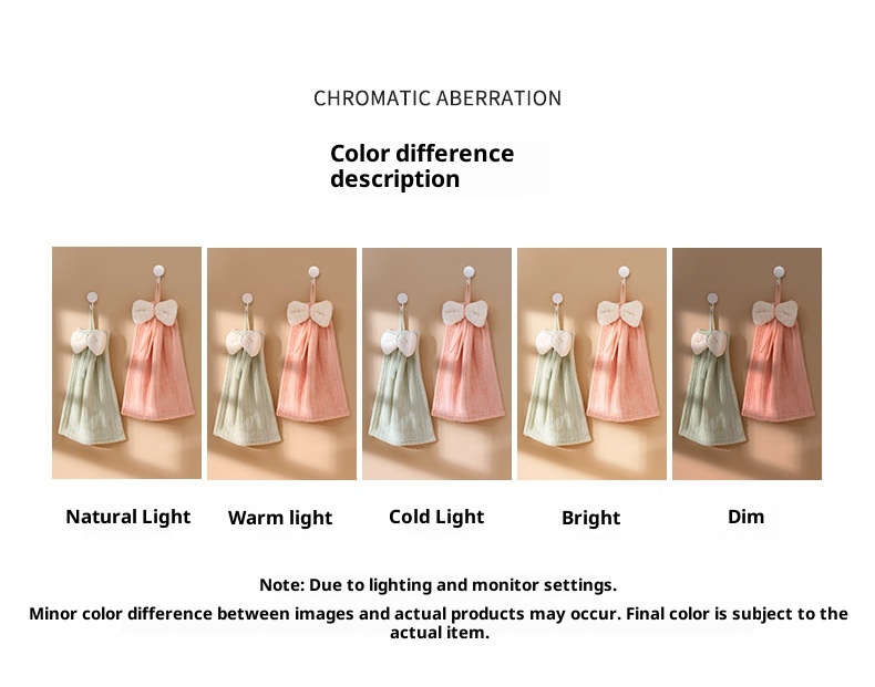 Lillian Hanging Cute Cartoon Bowknot Absorbent Towel Coral Fleece Bathroom Kitchen Hand Cloth_voghion.com