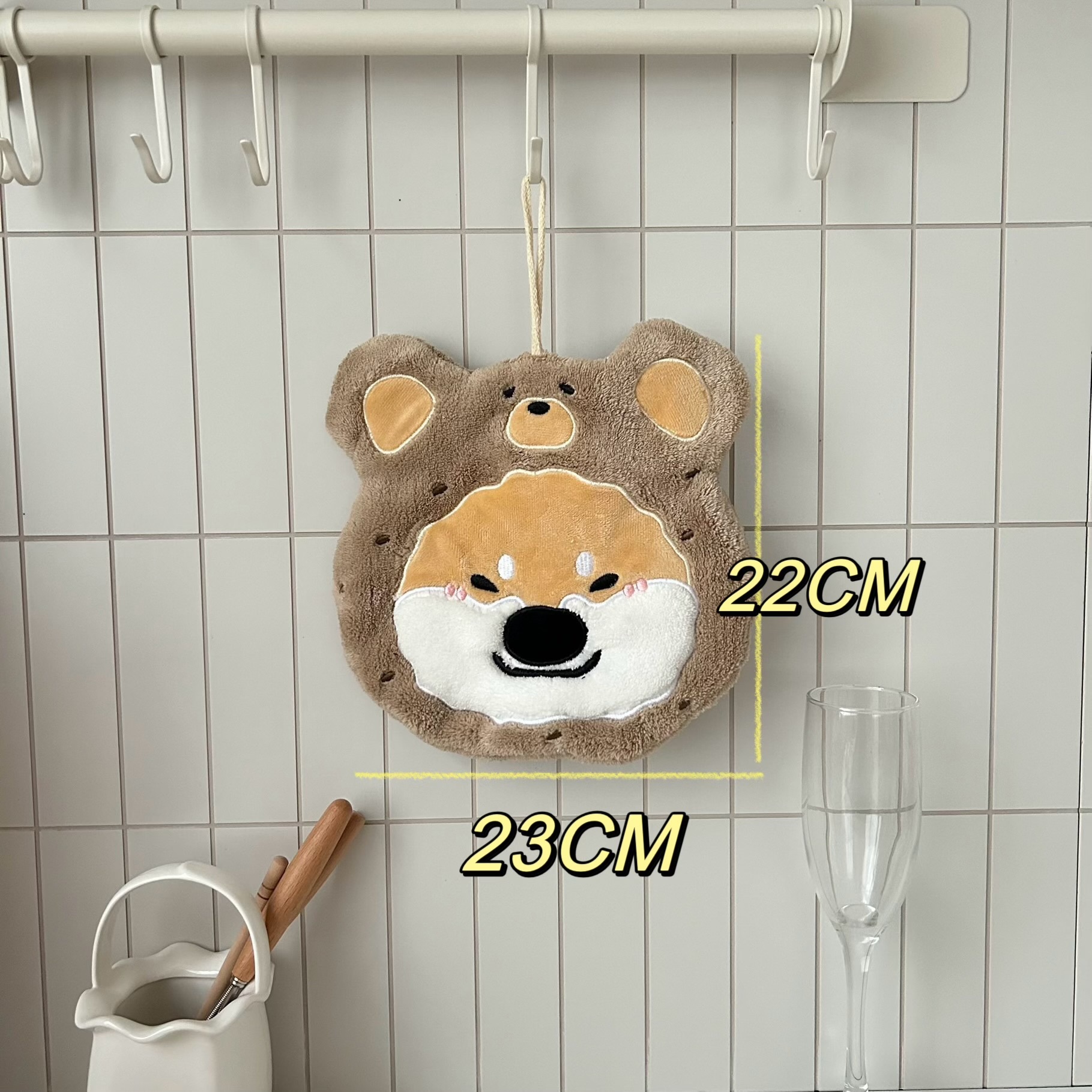 Lillian Puppy Cartoon Cute Hand Hanging Super Absorbent Thickened Korean Small Towel For Bathroom_voghion.com