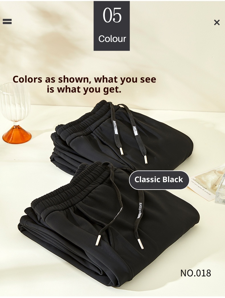 Pantaloni lunghi da uomo casual, sportivi, a vita alta, slim fit, con fodera in pile, unisex, antivento, autunno inverno 2025_voghion.com