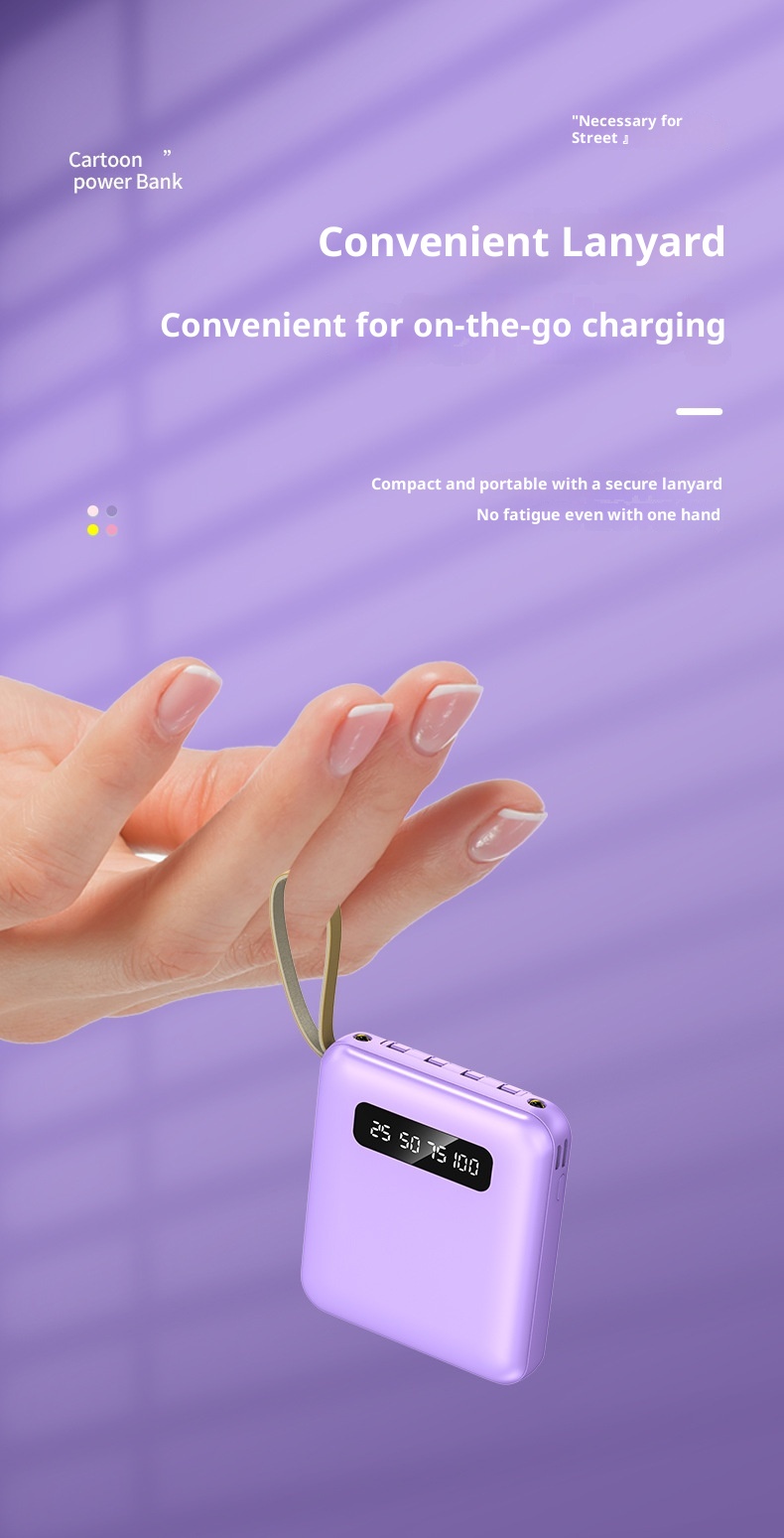 techglobe Manufacturer Wholesale Mini Fast Charging Power Bank 10000mAh With Built-in Cable Compact Portable Charger Gift Custom_voghion.com