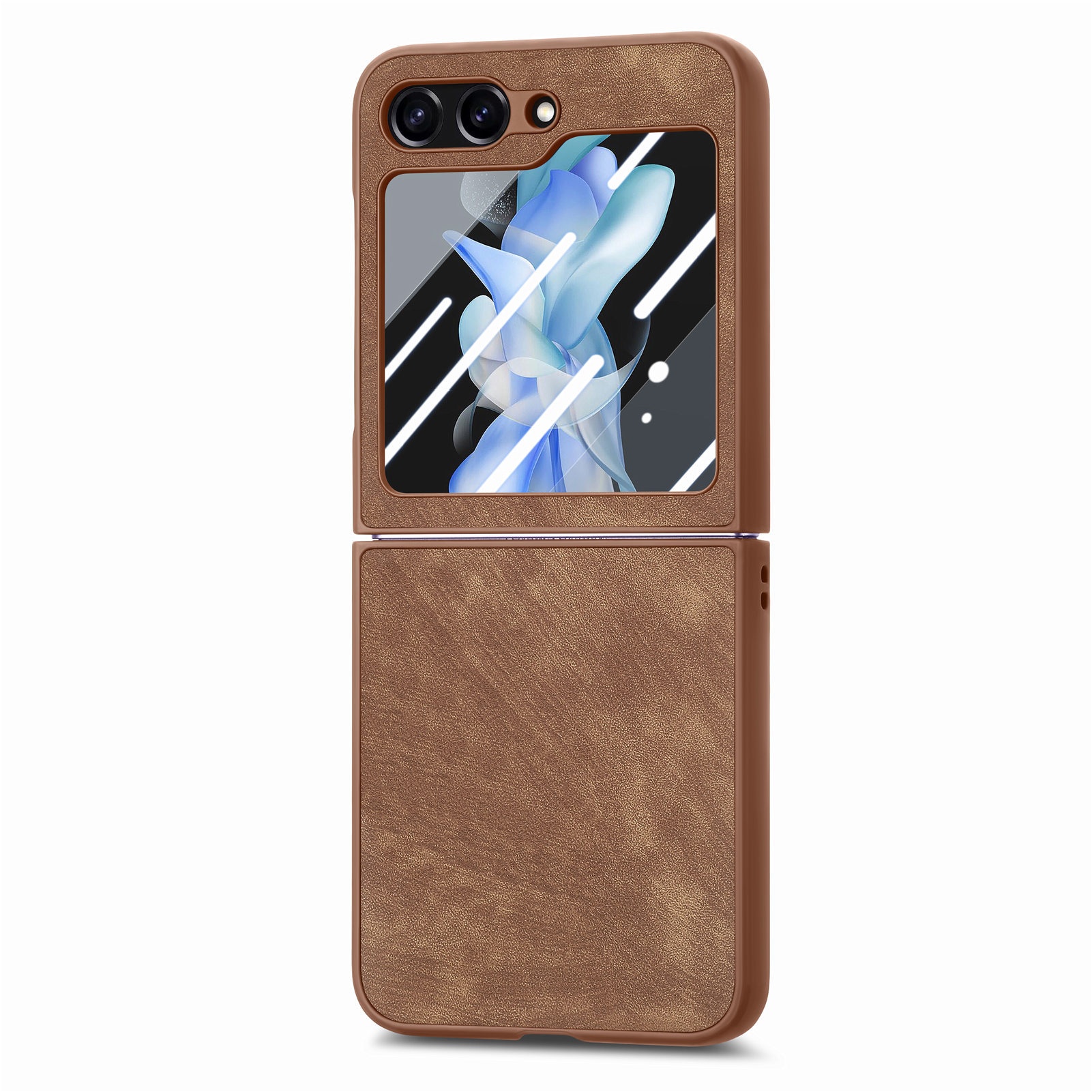 TechGlobe Compatibel met Samsung Z 5 Skin Feel Solid Color Oil Spray Flip 5/4 Protector Geïntegreerd Boven- en Onderscherm_voghion.com