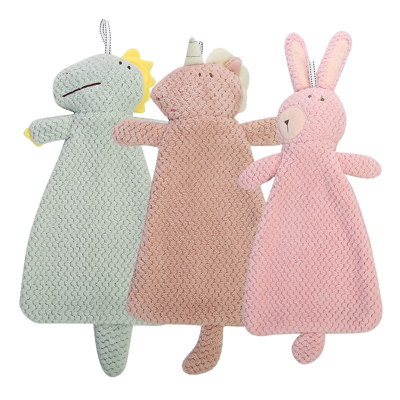 Lillian New Japanese Style Coral Fleece Face Hand Kitchen Household Unicorn Naked Bear Hanging Towel Easy To Clean_voghion.com
