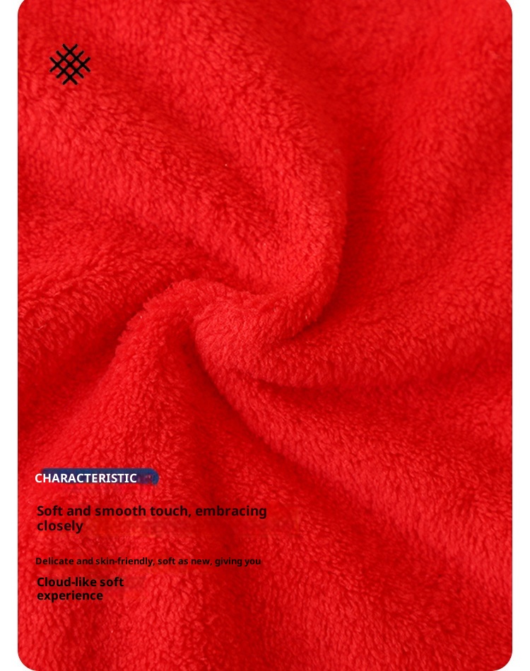 Lillian New Year Coral Fleece Hanging Kindergarten Thickened Absorbent Festive Gift Hand Small Towel_voghion.com