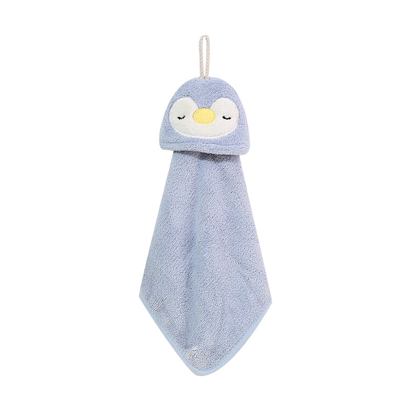 Lillian Wholesale Cartoon Cute Children's Kitchen Bathroom Washing Absorbent Coral Fleece Hanging Hand Towel_voghion.com