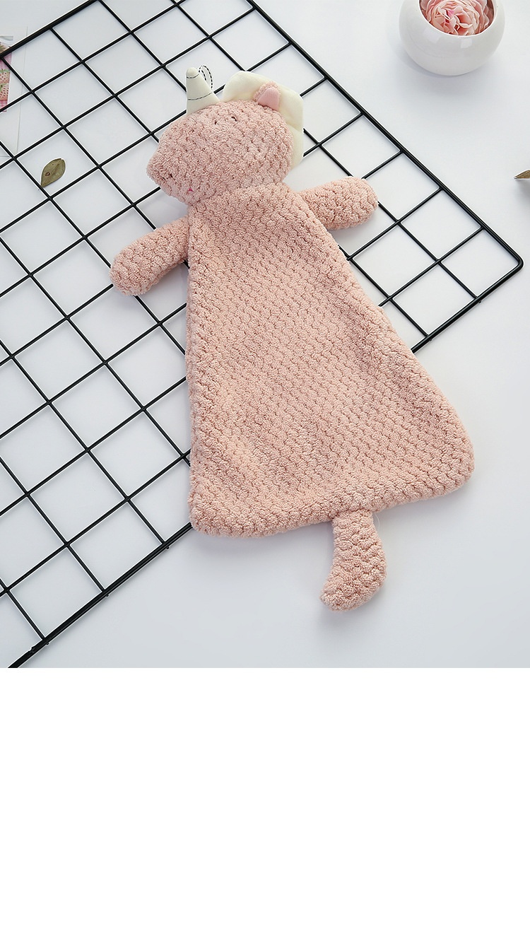 Lillian New Japanese Style Coral Fleece Face Hand Kitchen Household Unicorn Naked Bear Hanging Towel Easy To Clean_voghion.com