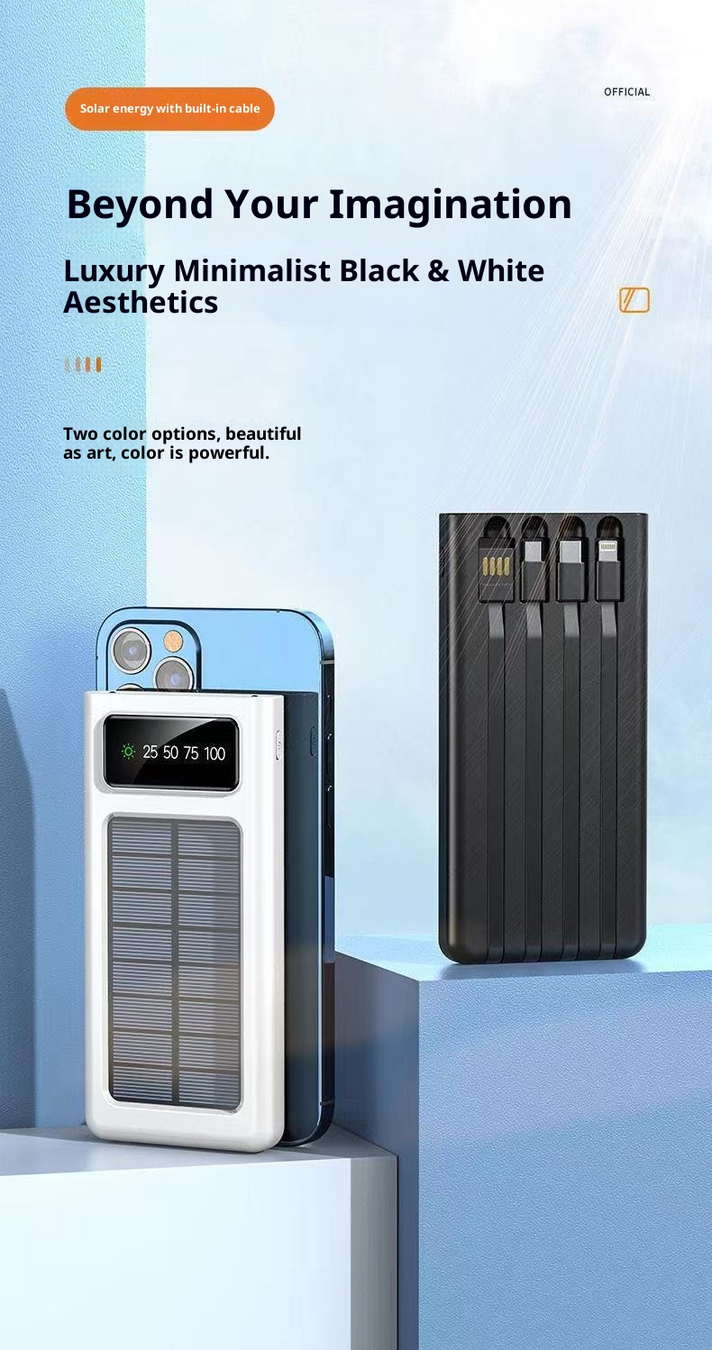 techglobe Cross-border Detachable Built-in Cable Solar Bank 20000mAh Gift Printed Mobile Power Supply_voghion.com