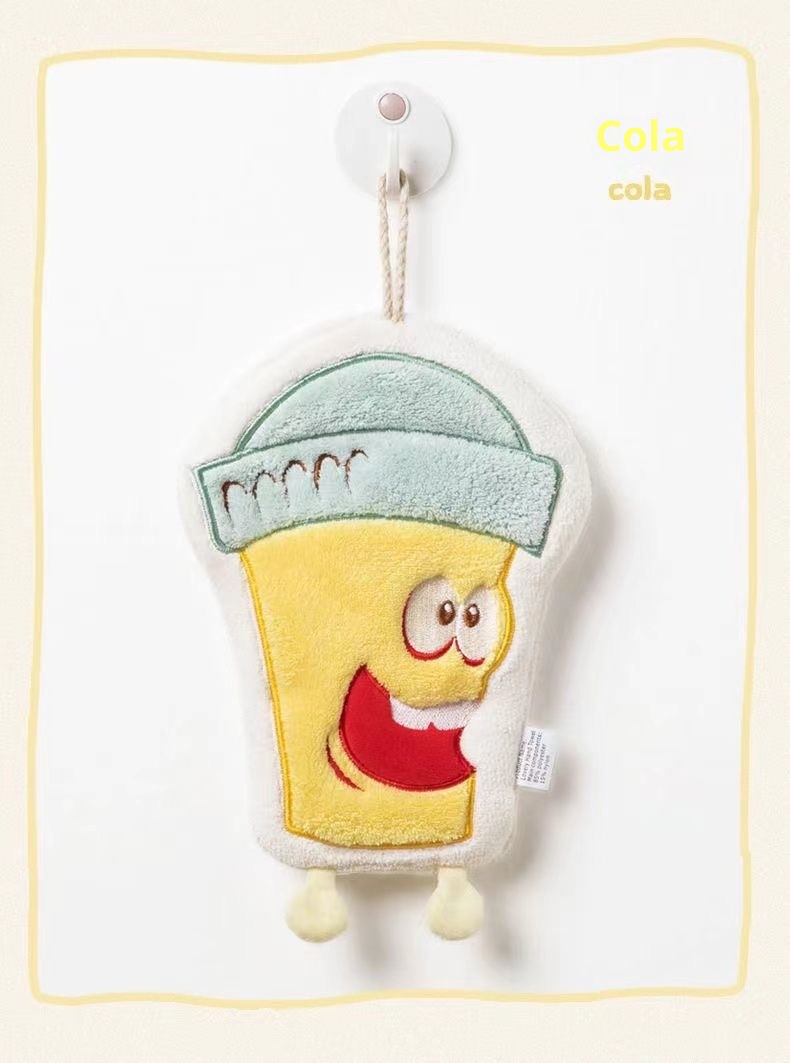 Lillian Tulip Küchenhandtuch, hängendes, fusselfreies, kleines Badezimmerhandtuch aus Korallenvlies, Stickerei, Handarbeit_voghion.com