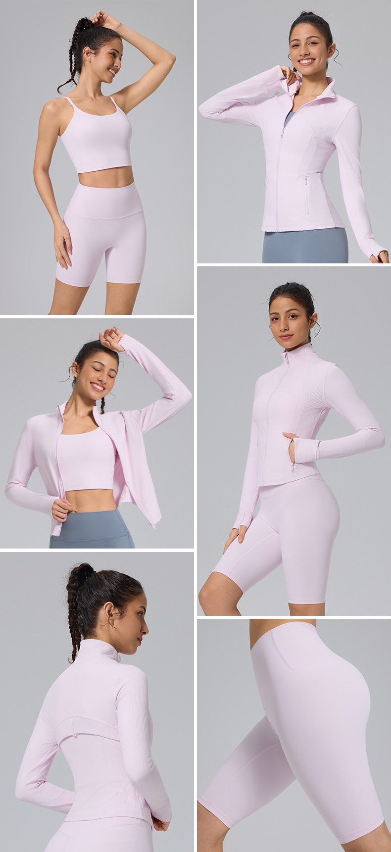 New Define Stand Collar Windproof Nylon Slim Fit Zipper Running Long Sleeve Yoga Sports Jacket For Women_voghion.com