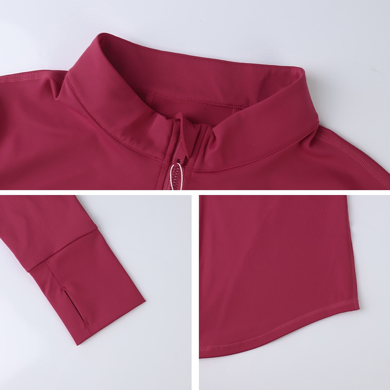 Weima Yoga Jacket Autum Witer Stad Collar Sports Outdoor Zipper Slim Waist Slimmig Log Sleeve Fitess Top For_voghion.com