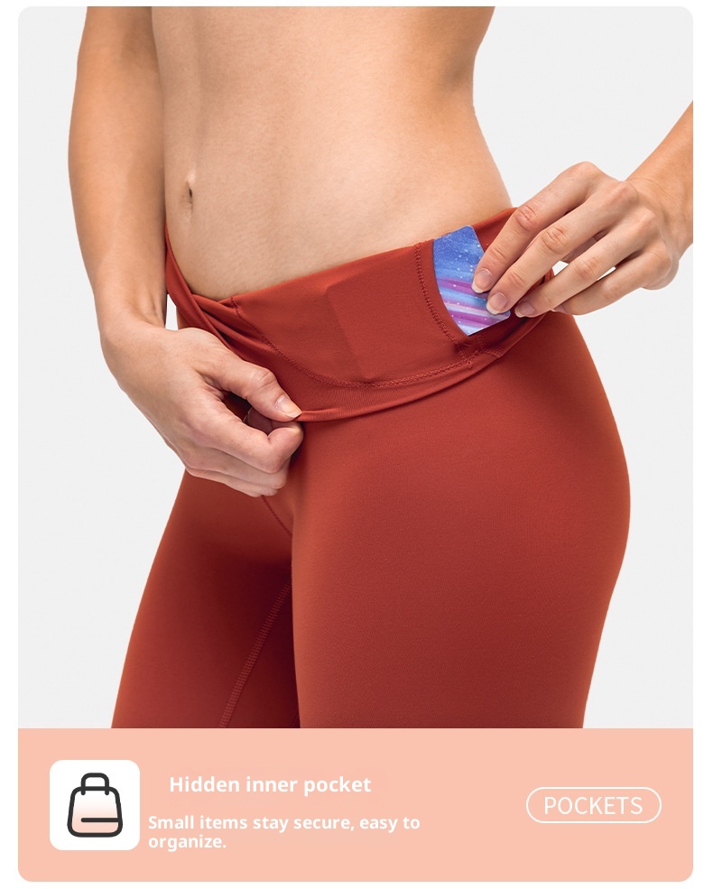 Spring New Nude Feel Yoga Women High Waist Hip Lift Running Tight Skinny Fitness Nine-point Pants D19037_voghion.com