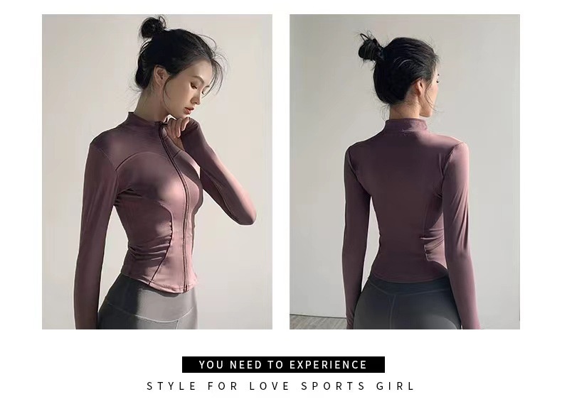 Giacca sportiva aderente a maniche lunghe e ad asciugatura rapida Lulu Yoga Slim Fit da donna, abbigliamento fitness per celebrità su Internet, supporto dimagrante_voghion.com