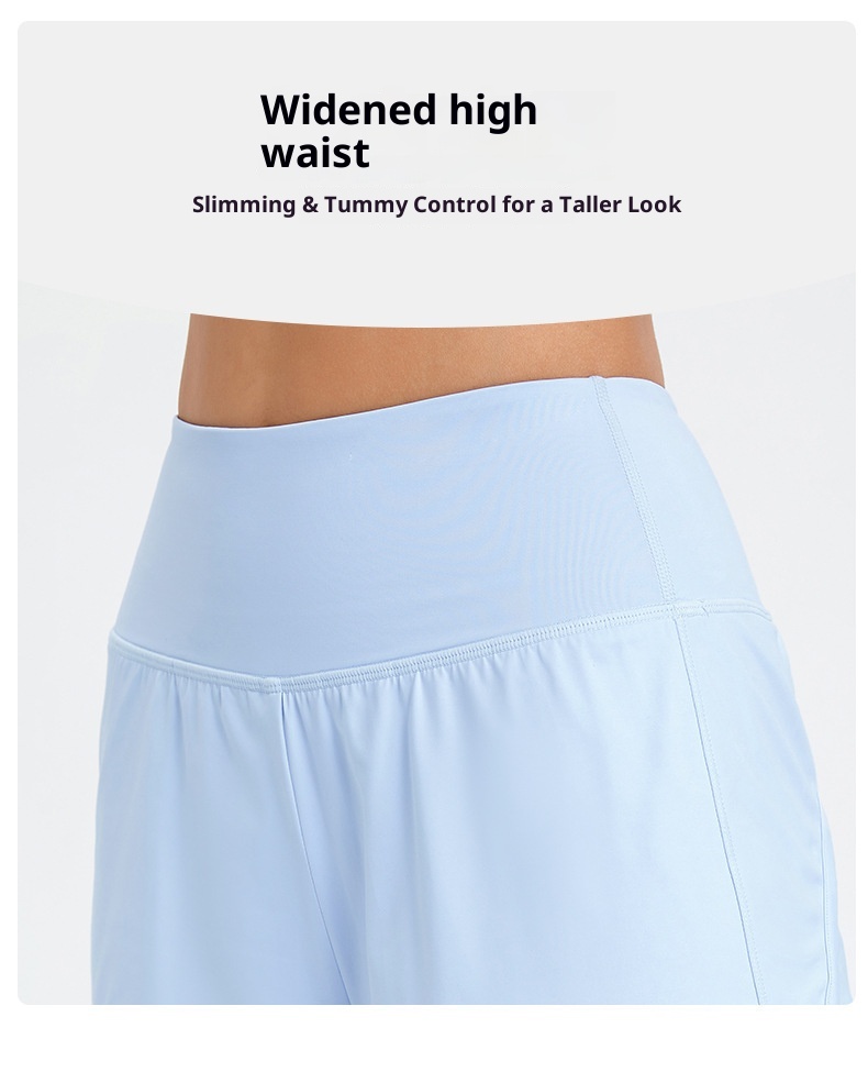 Sommerliche Outdoor-Fitness-Yoga-Trainingsshorts für Damen: Locker geschnitten, mit Taschen, hohem Bund und schnelltrocknend. Ideal zum Laufen, für Yoga und Freizeit._voghion.com