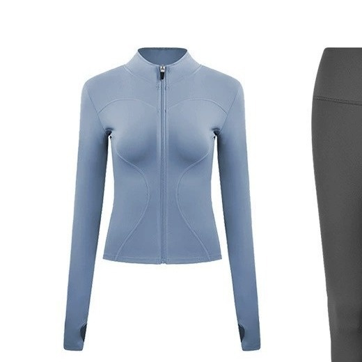 Giacca sportiva aderente a maniche lunghe e ad asciugatura rapida Lulu Yoga Slim Fit da donna, abbigliamento fitness per celebrità su Internet, supporto dimagrante_voghion.com