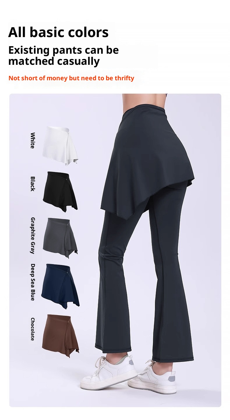 Einteiliger Yoga-Sport-Outdoor-Hüftschutz, Anti-Exhibition, Übergröße 100 kg, MM Pilates-Fitnessrock_voghion.com