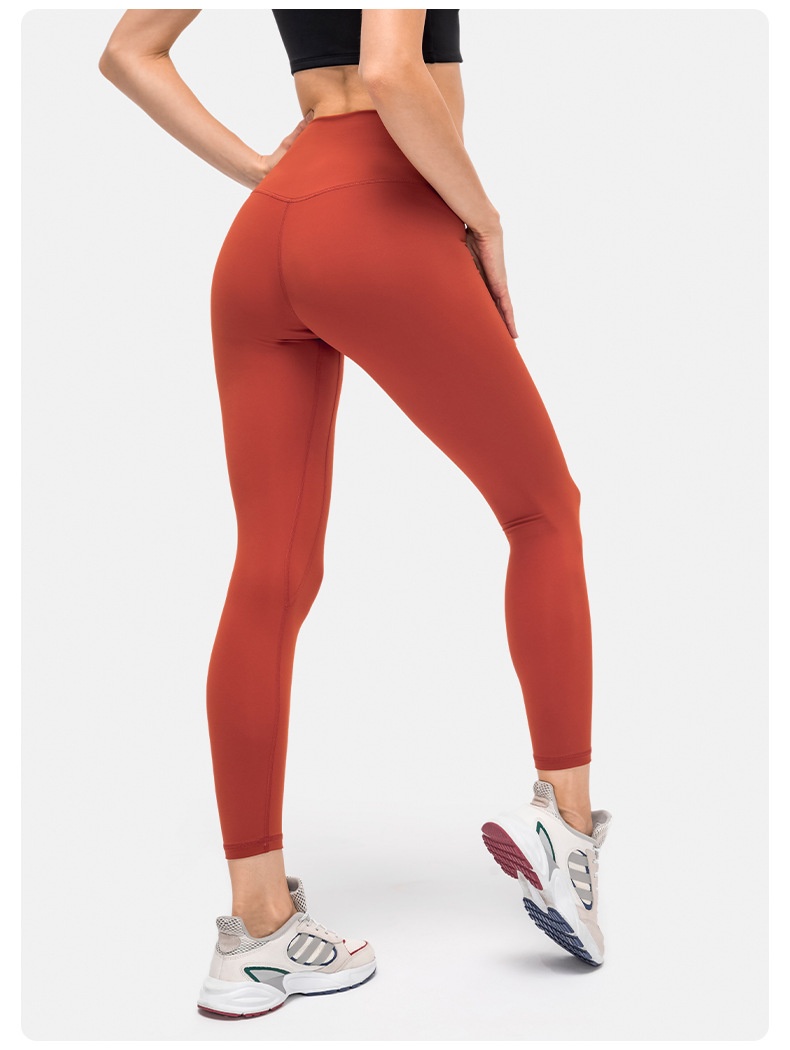 Spring New Nude Feel Yoga Women High Waist Hip Lift Running Tight Skinny Fitness Nine-point Pants D19037_voghion.com