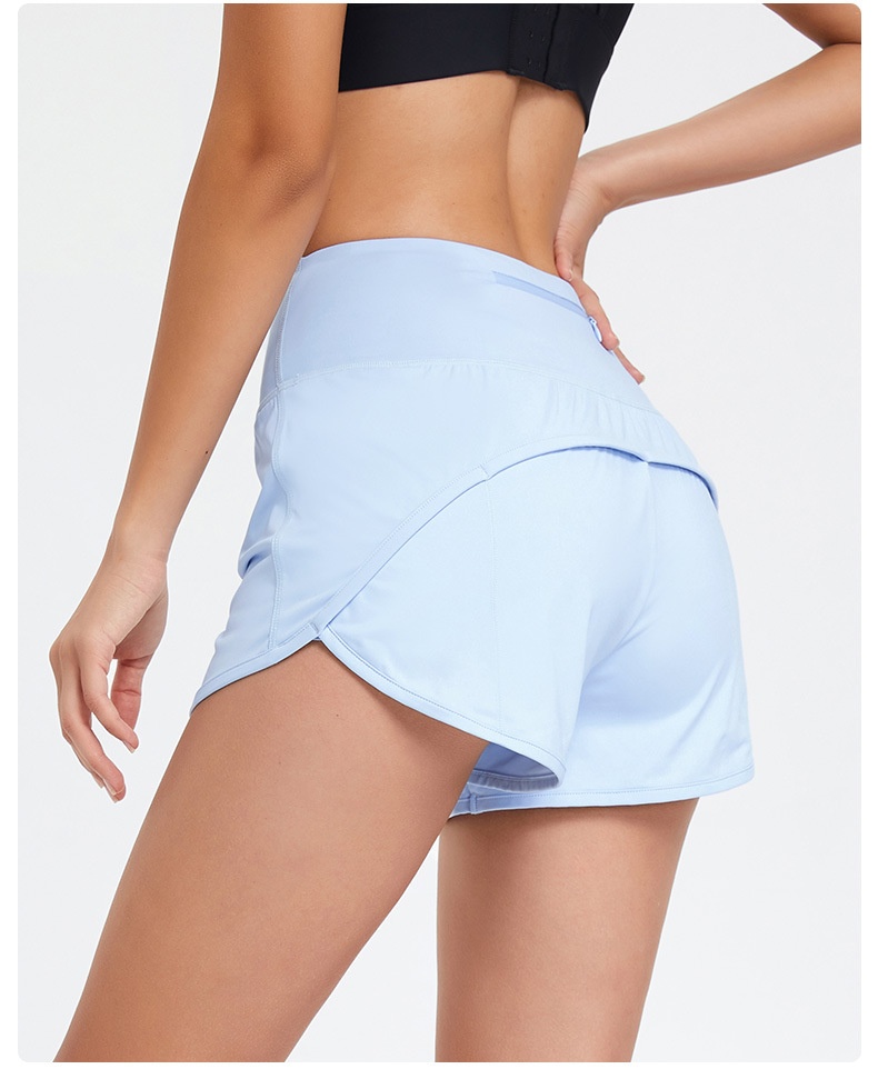 Sommerliche Outdoor-Fitness-Yoga-Trainingsshorts für Damen: Locker geschnitten, mit Taschen, hohem Bund und schnelltrocknend. Ideal zum Laufen, für Yoga und Freizeit._voghion.com