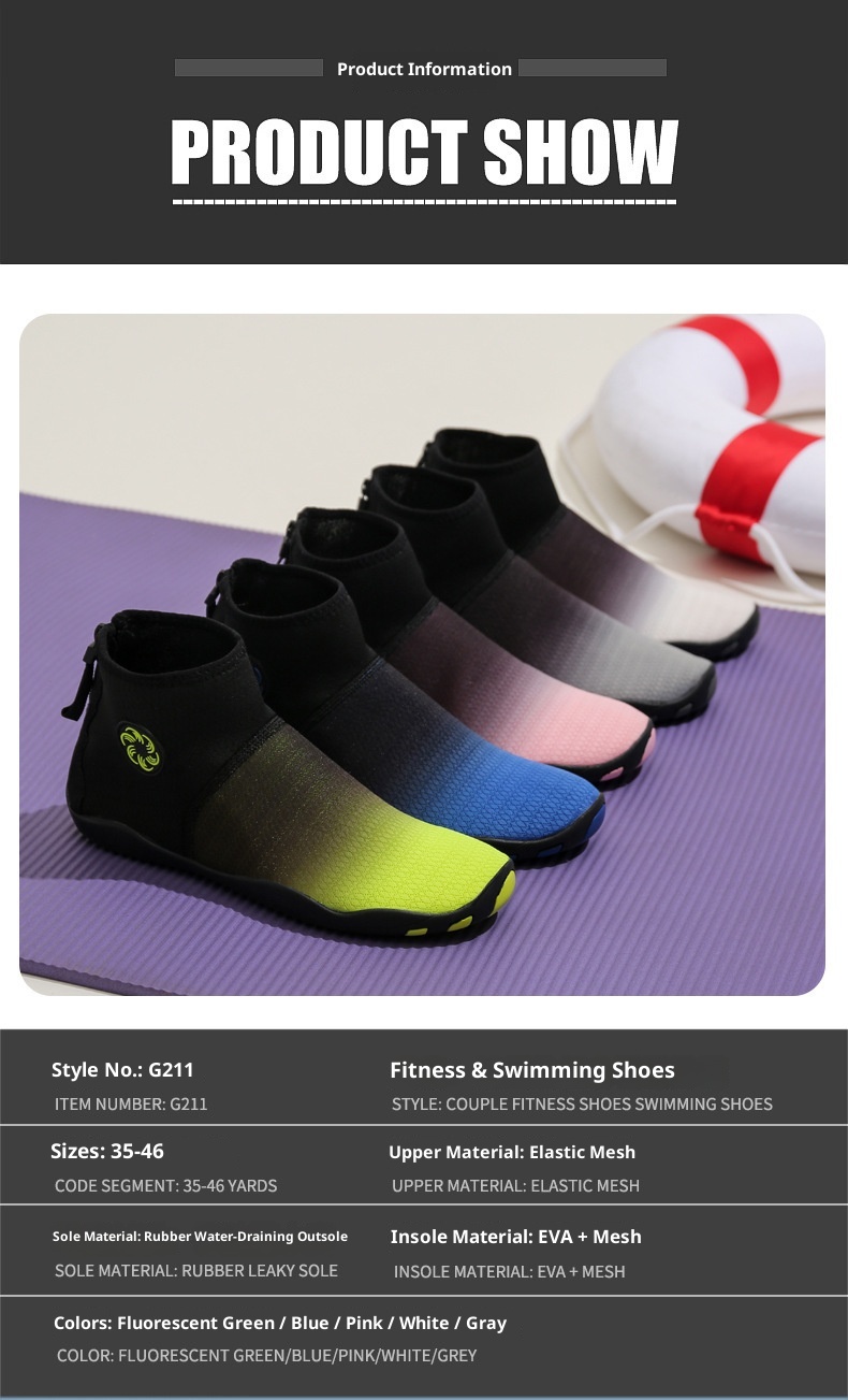 Chaussures de fitness montantes respirantes pour la plage, la natation, la course à pied et l'intérieur, idéales pour les activités aquatiques en extérieur (modèle 2023) pour hommes et femmes._voghion.com